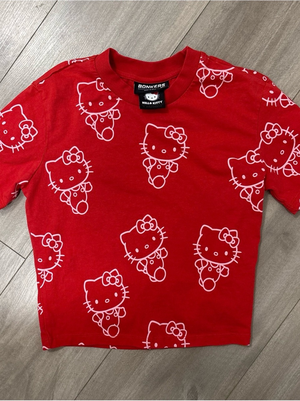 Bonkers x Hello Kitty Red Graphic Crop Tee